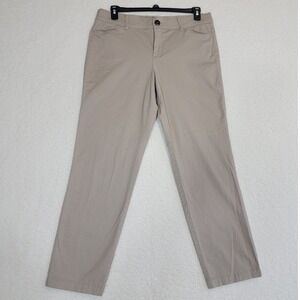 Khakis & Co Tummy Slimming Chino Pants Women 12 Tan Excellent Flexible Waist